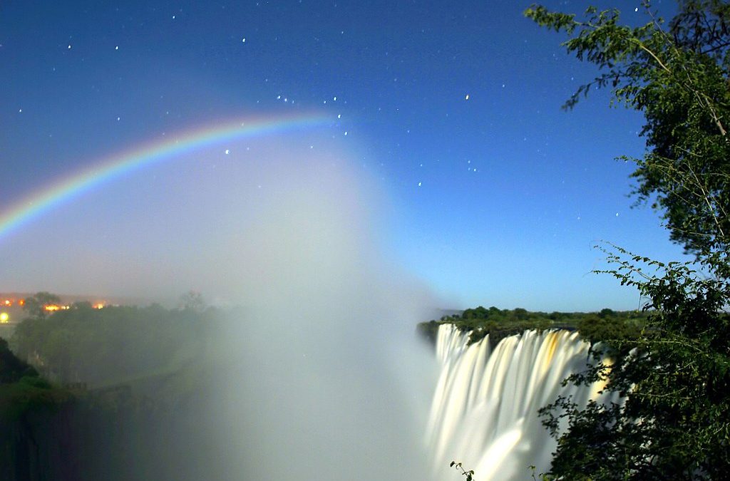 Lunar Rainbow in Victoria Falls